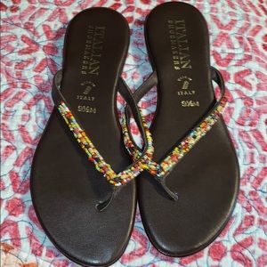 Cute bead strapped sandals. Size 9.5.